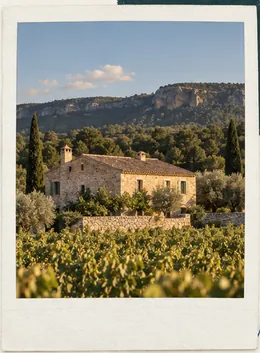Casa rural de piedra entre viñas, en la comarca de Utiel-Requena
