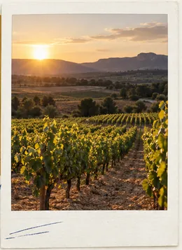 Viñedos al atardecer en la comarca de Utiel-Requena