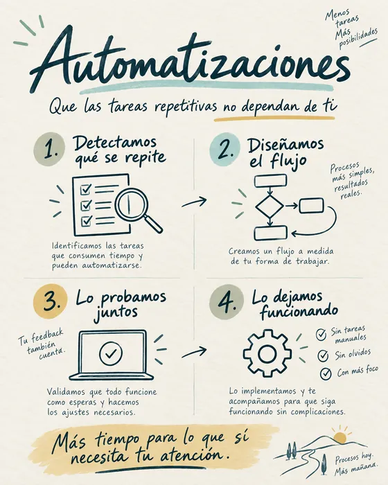 Automatizaciones: qué incluye, en una infografía.